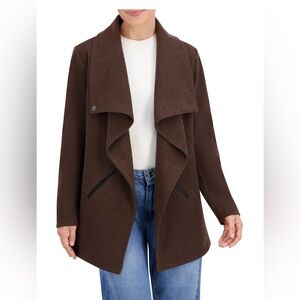 ookie and Lala Vegan Cashmere Drape Jacket womens brown medium m